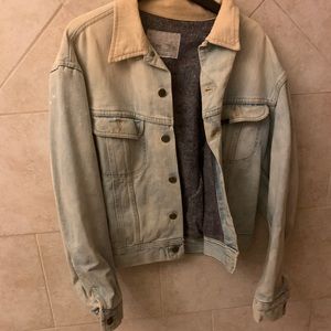 Vintage Lee Storm Rider Blanket Lined Jean Jacket with Corduroy Collar